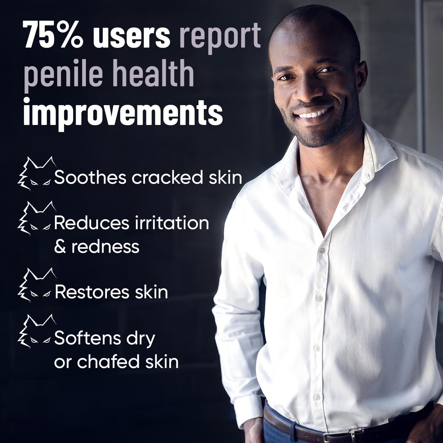 AlphaMale Premium Penile Health Cream daily-use highlights easy daily moisturization after showering.