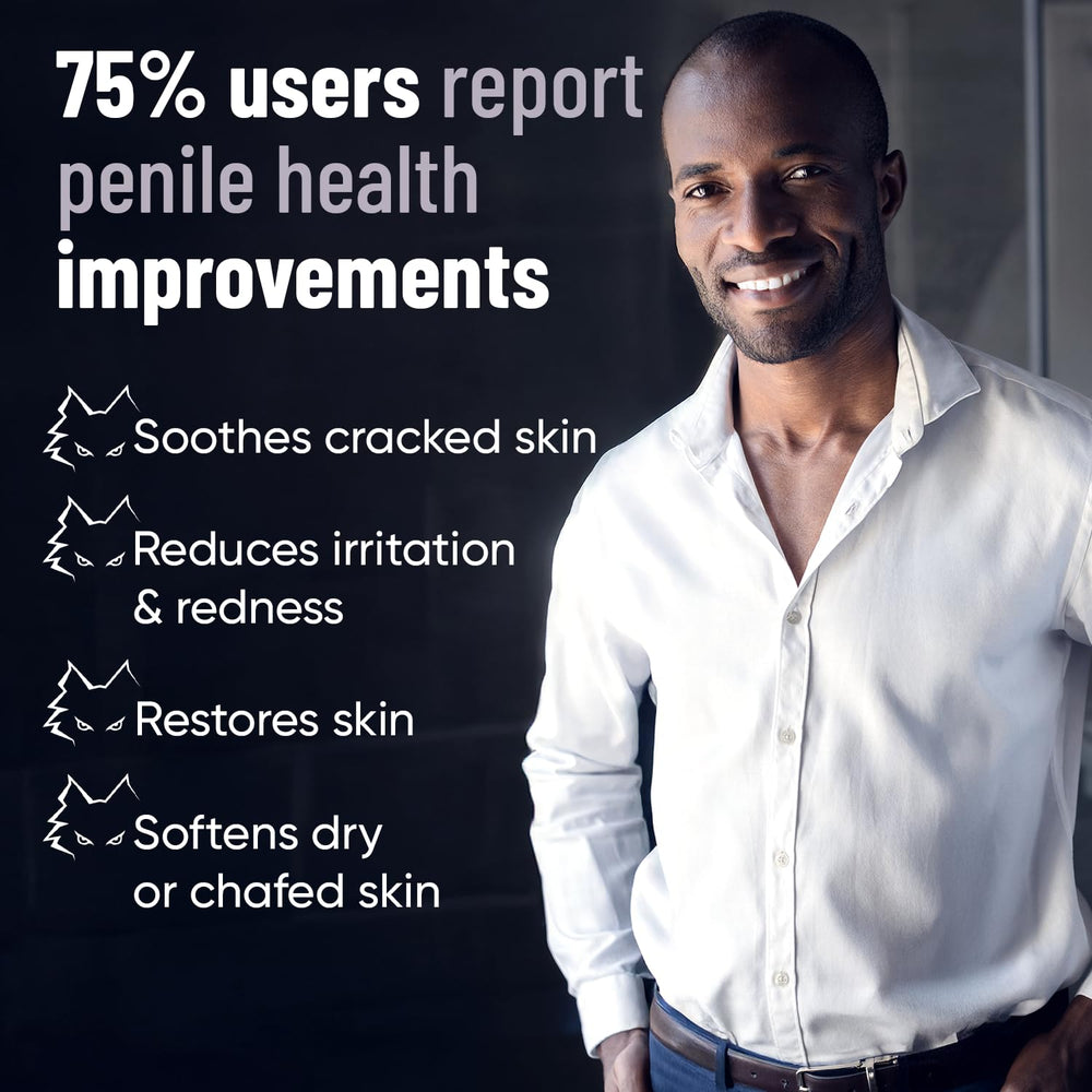 AlphaMale Premium Penile Health Cream daily-use highlights easy daily moisturization after showering.