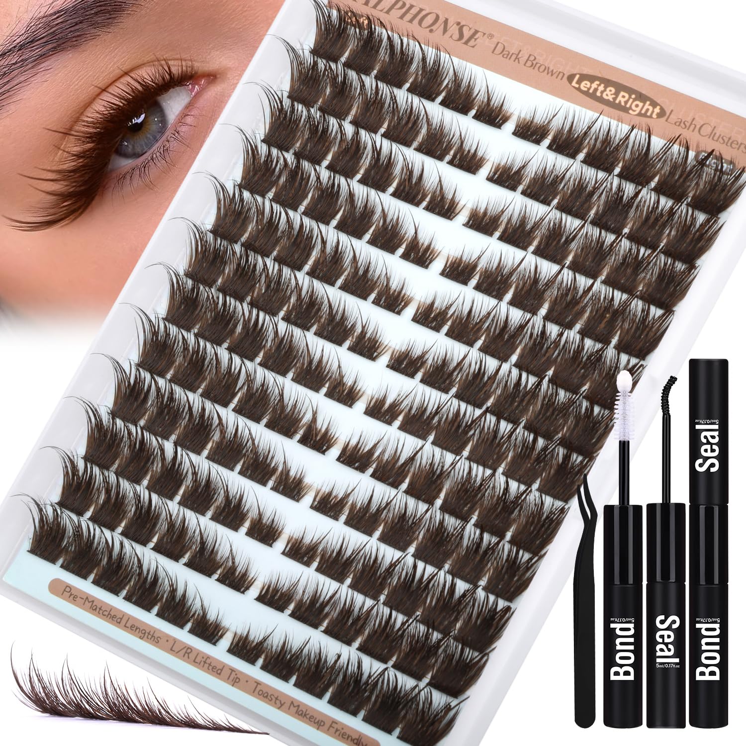 ALPHONSE kit packaging display captures premium, beginner-friendly lash kit experience