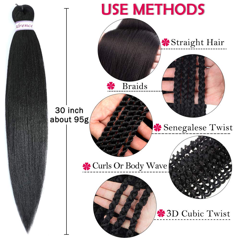 Alrance braiding hair color 1B provides natural brunette base for versatility