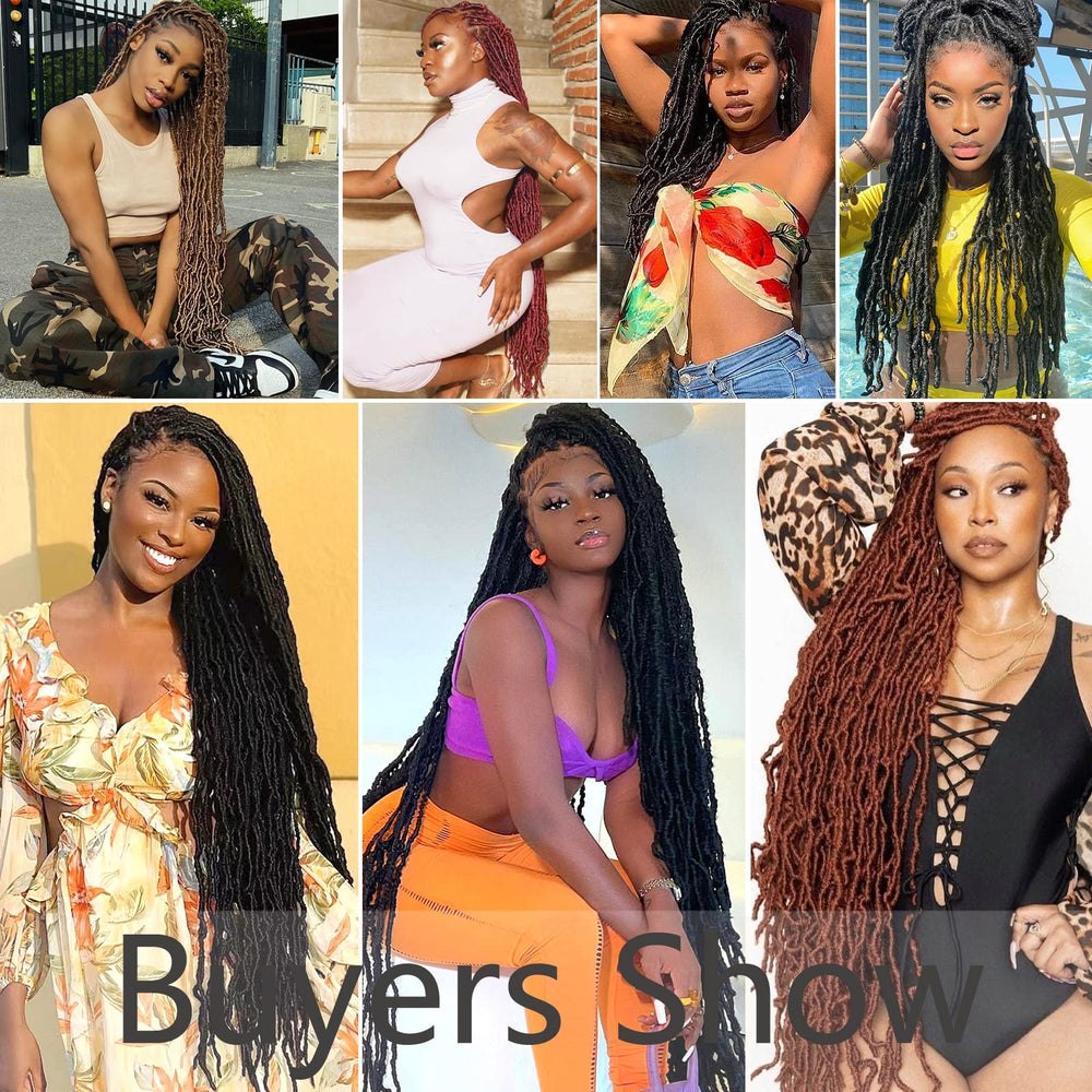 Alrence goddess locs full-head look showcasing full-volume long crochet style.