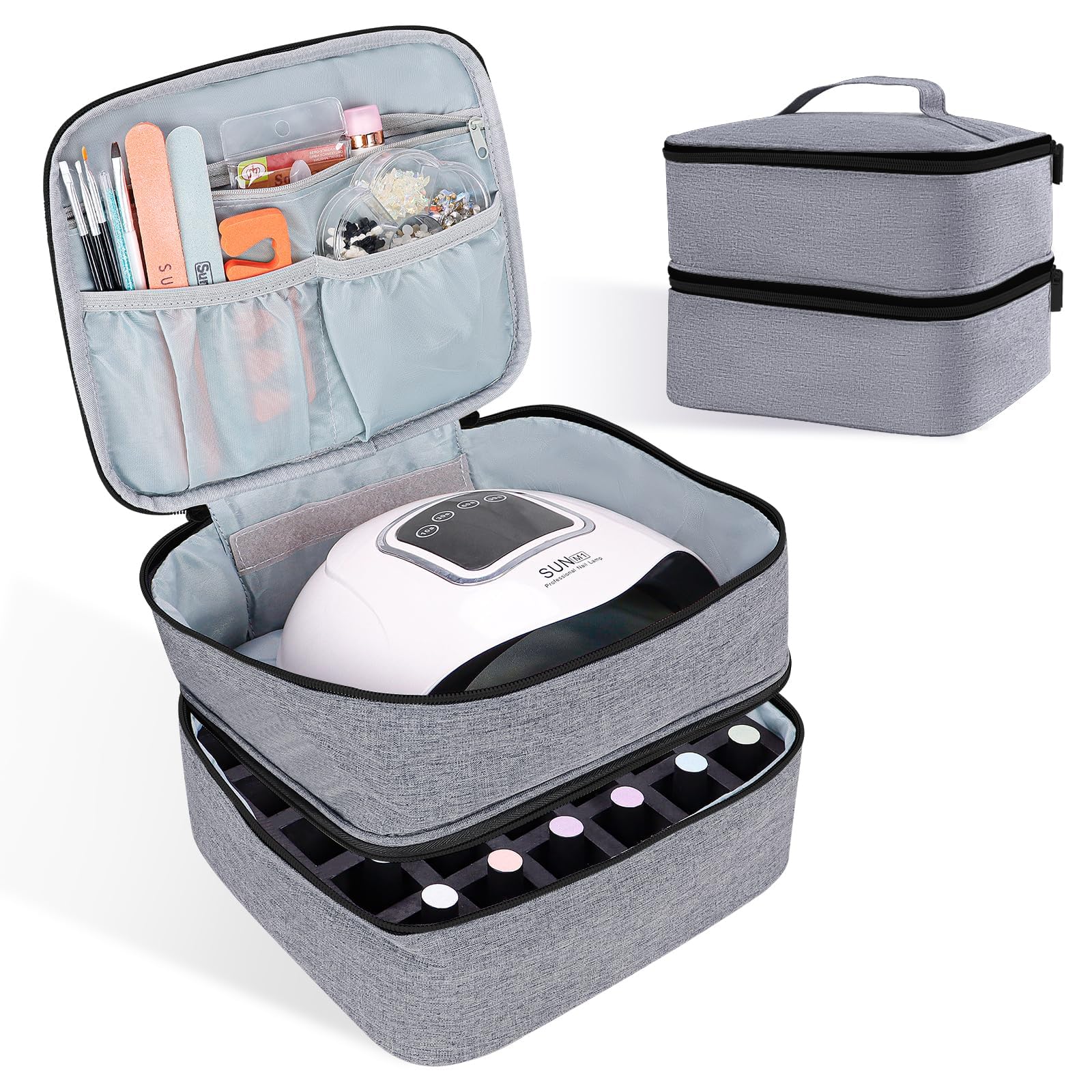 ALSLEA nail polish organizer fabric texture shows durable Oxford material for long-lasting storage.