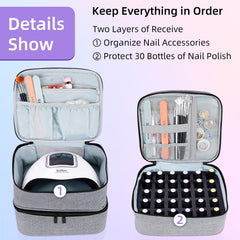 ALSLEA nail polish organizer foam bottle protector highlights collision prevention for 15ml bottles.