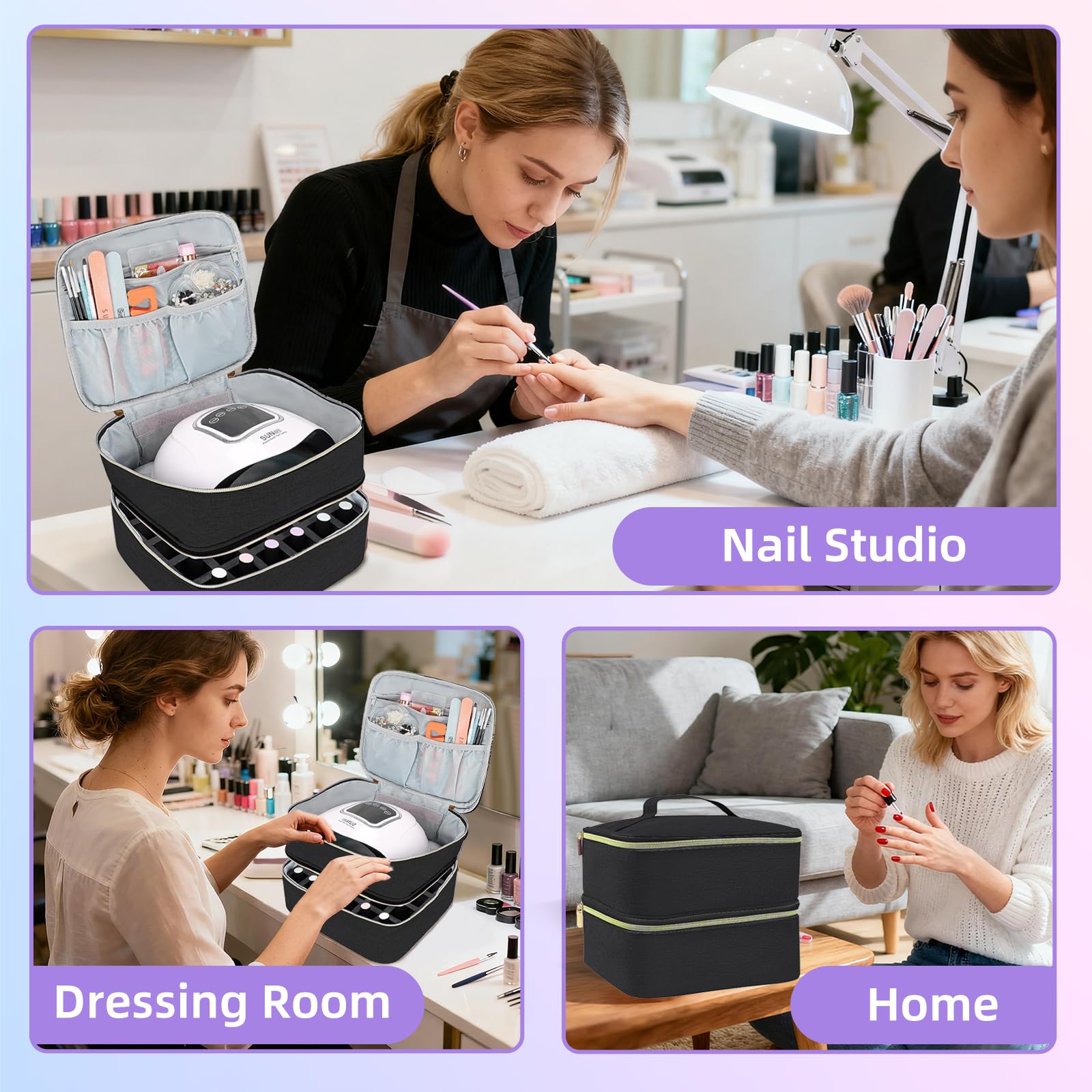ALSLEA Nail Polish Organizer oxford fabric emphasizes durability for daily use