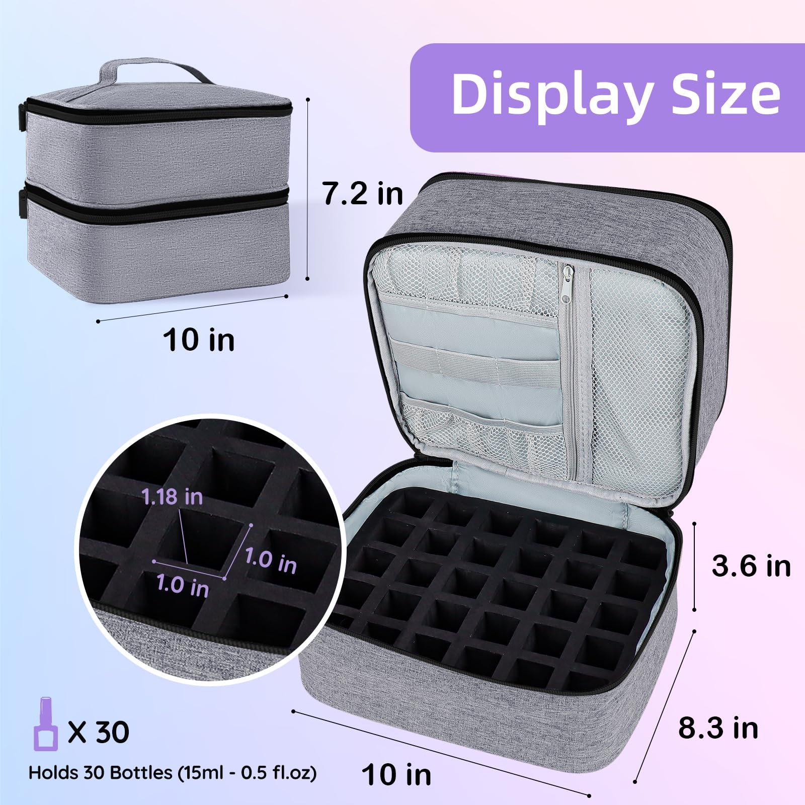 ALSLEA nail polish organizer side handle enables easy carrying to salons.
