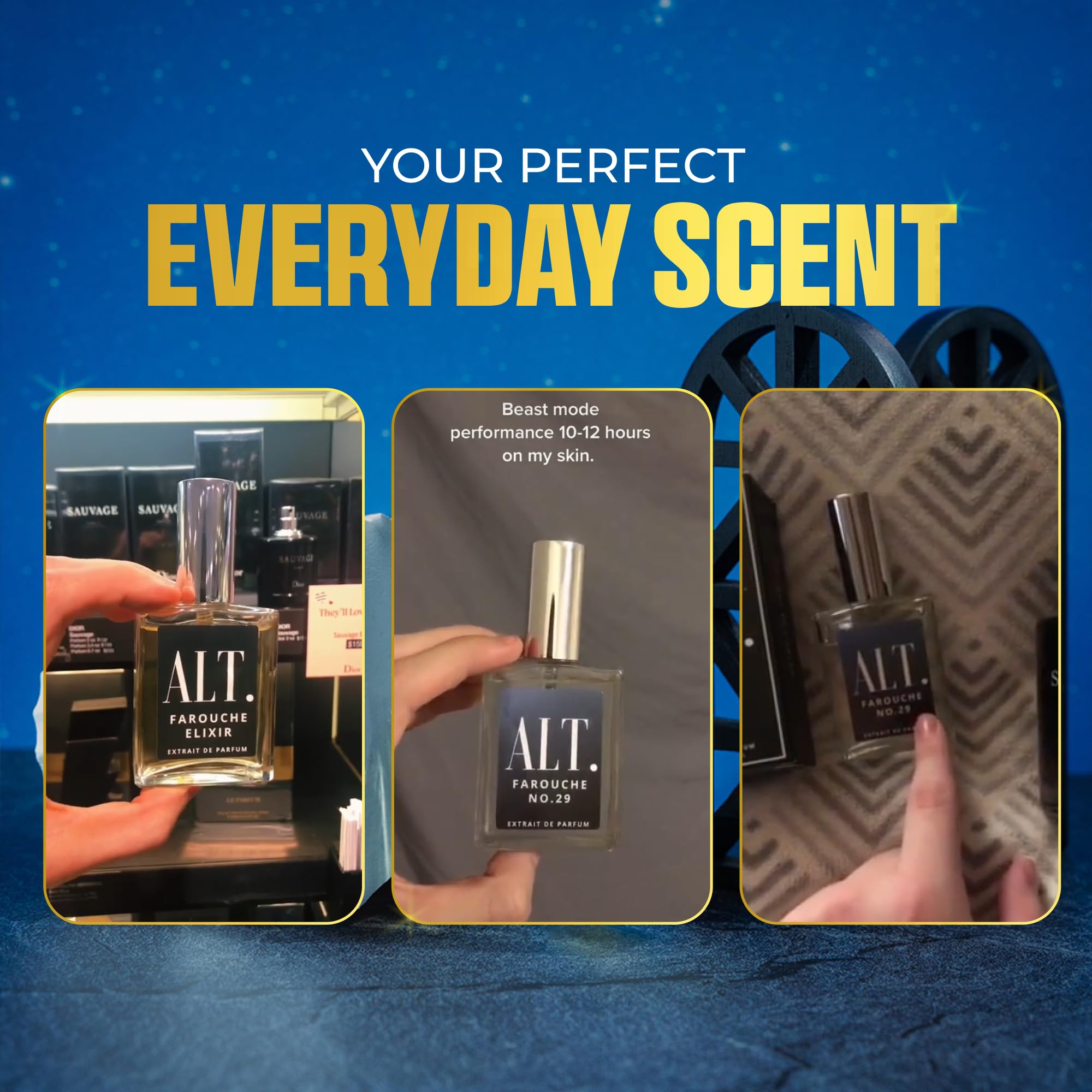 ALT. FRAGRANCES Farouche No. 29 side-profile hints strong projection in social settings.