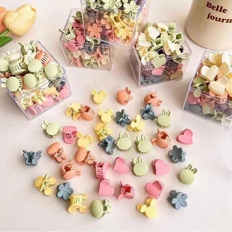 ALTALIVA pastel animal designs mini hair clips add playful accents to outfits.