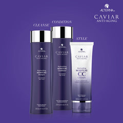Alterna Caviar Anti-Aging Moisture Set packaging highlights two luxe bottles.