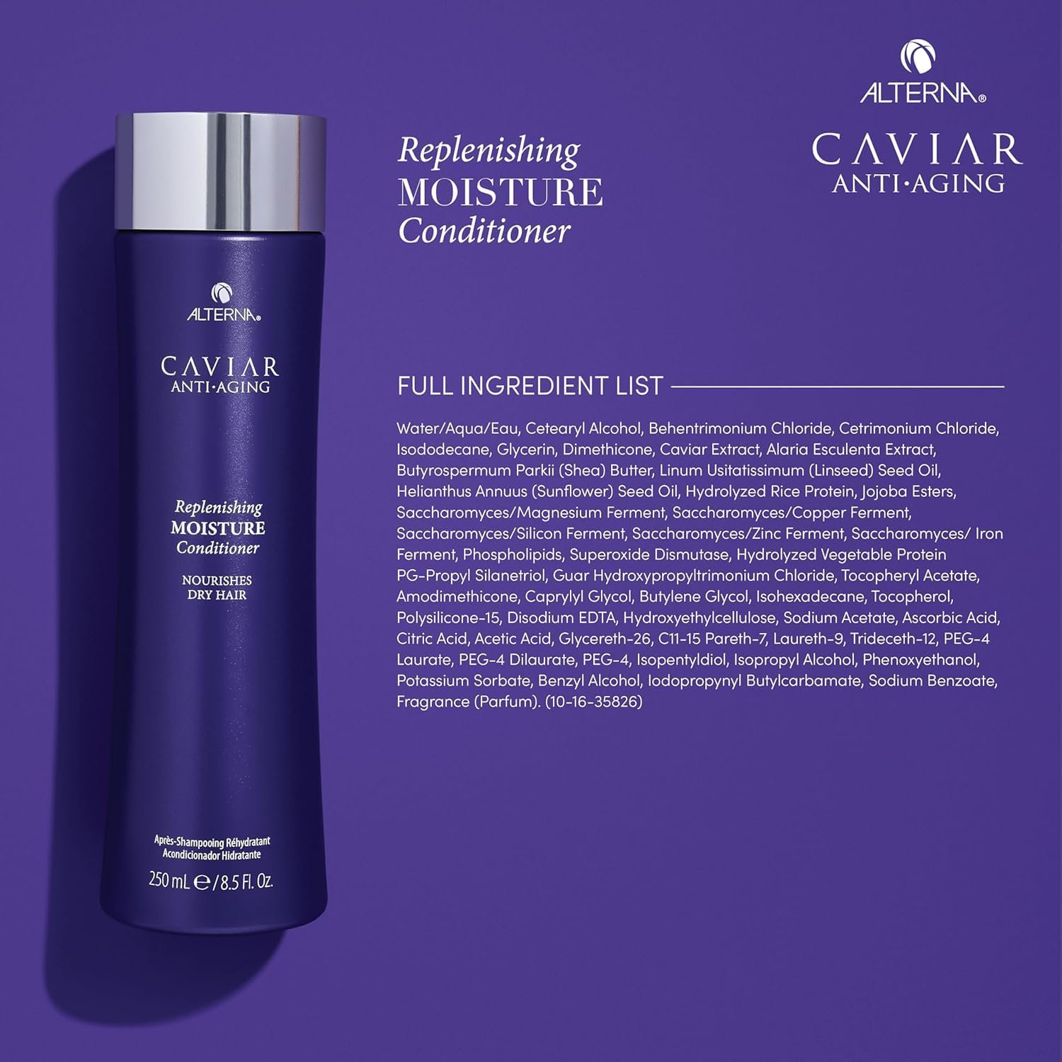 Alterna conditioner pump dispense closeup highlighting easy, mess-free application.