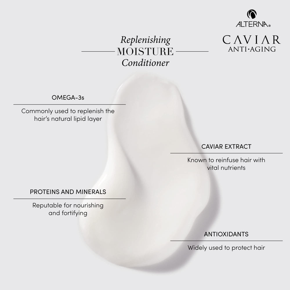Alterna Caviar Anti-Aging Moisture Conditioner provides slip for easy styling.