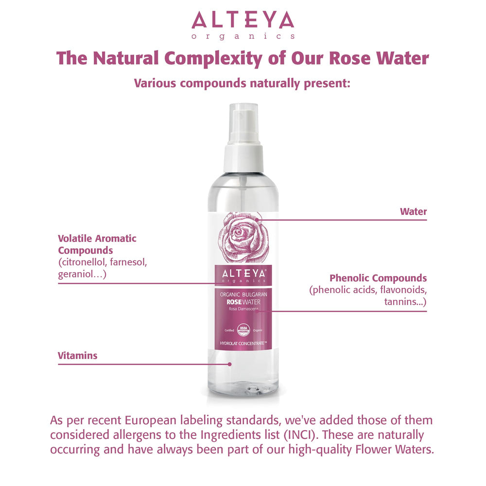 Alteya Organics Rose Water closeup of petals highlighting Bulgarian Rosa Damascena.