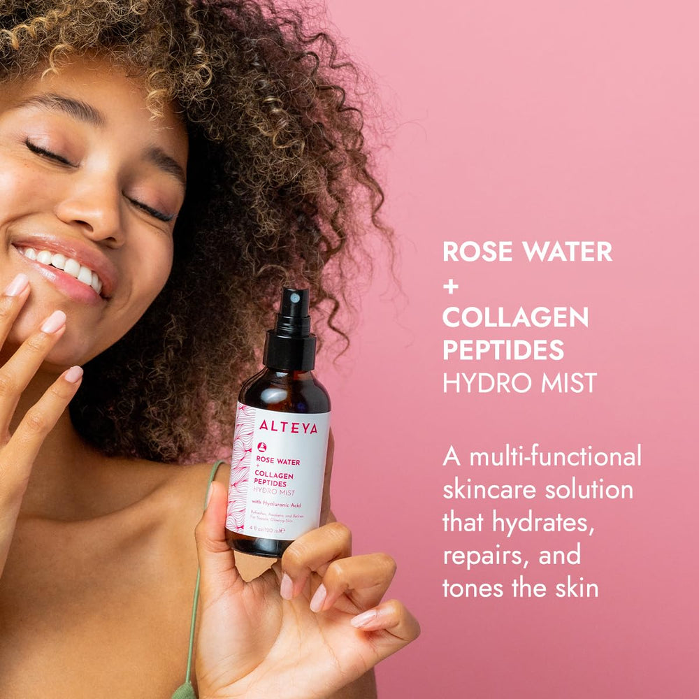 Alteya Rose Water Face Toner packaging emphasizes organic ingredients for gentle skincare.