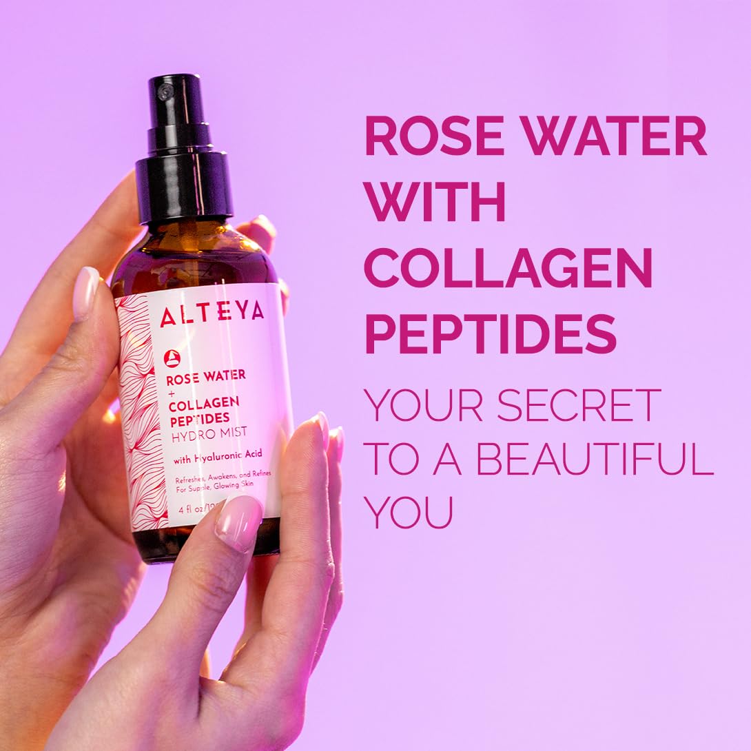 Alteya Rose Water Face Toner setting mist use refreshes makeup application.