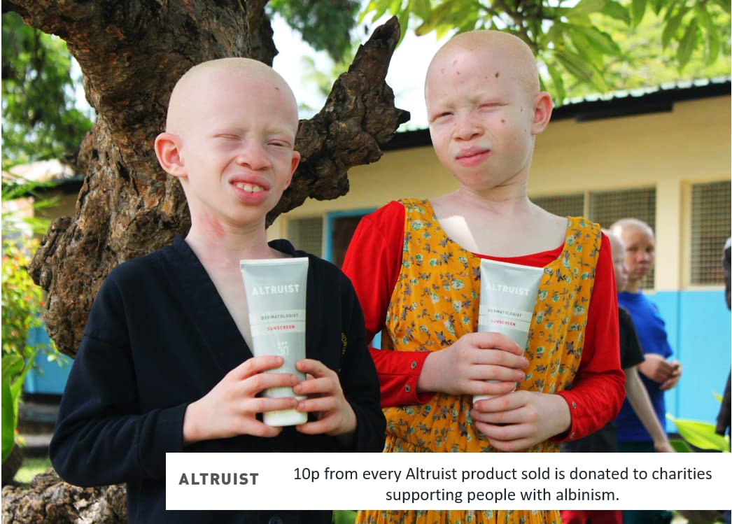 Altruist Sunscreen Fluid SPF50 travel-size bottle for trips.