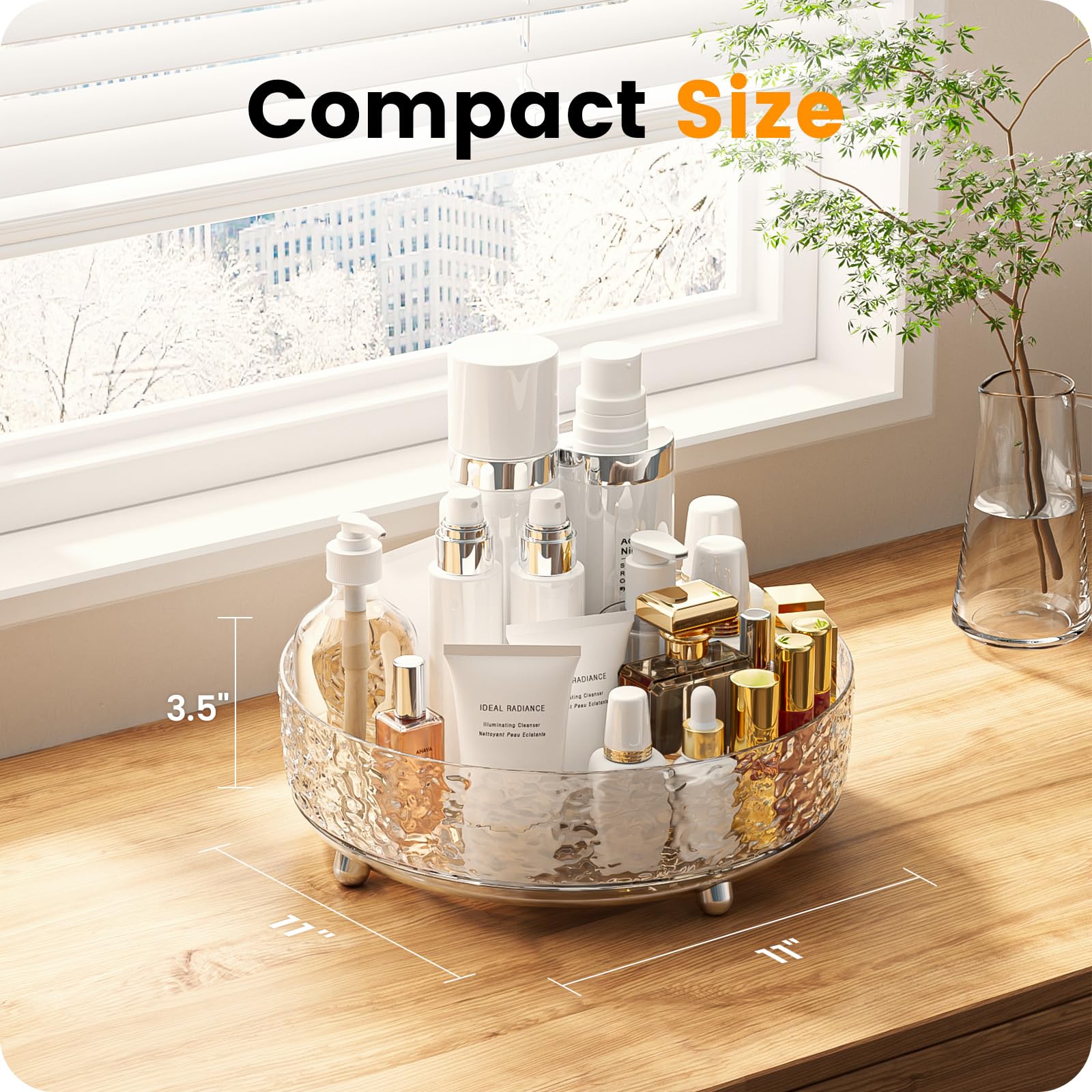 A-LuGei clear acrylic makeup organizer provides visibility and quick item access.