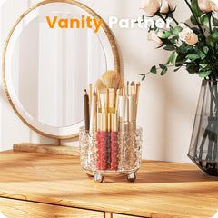 A-LuGei compact 6-slot layout neatly organizes brushes, lipsticks, and small accessories for a tidy vanity.