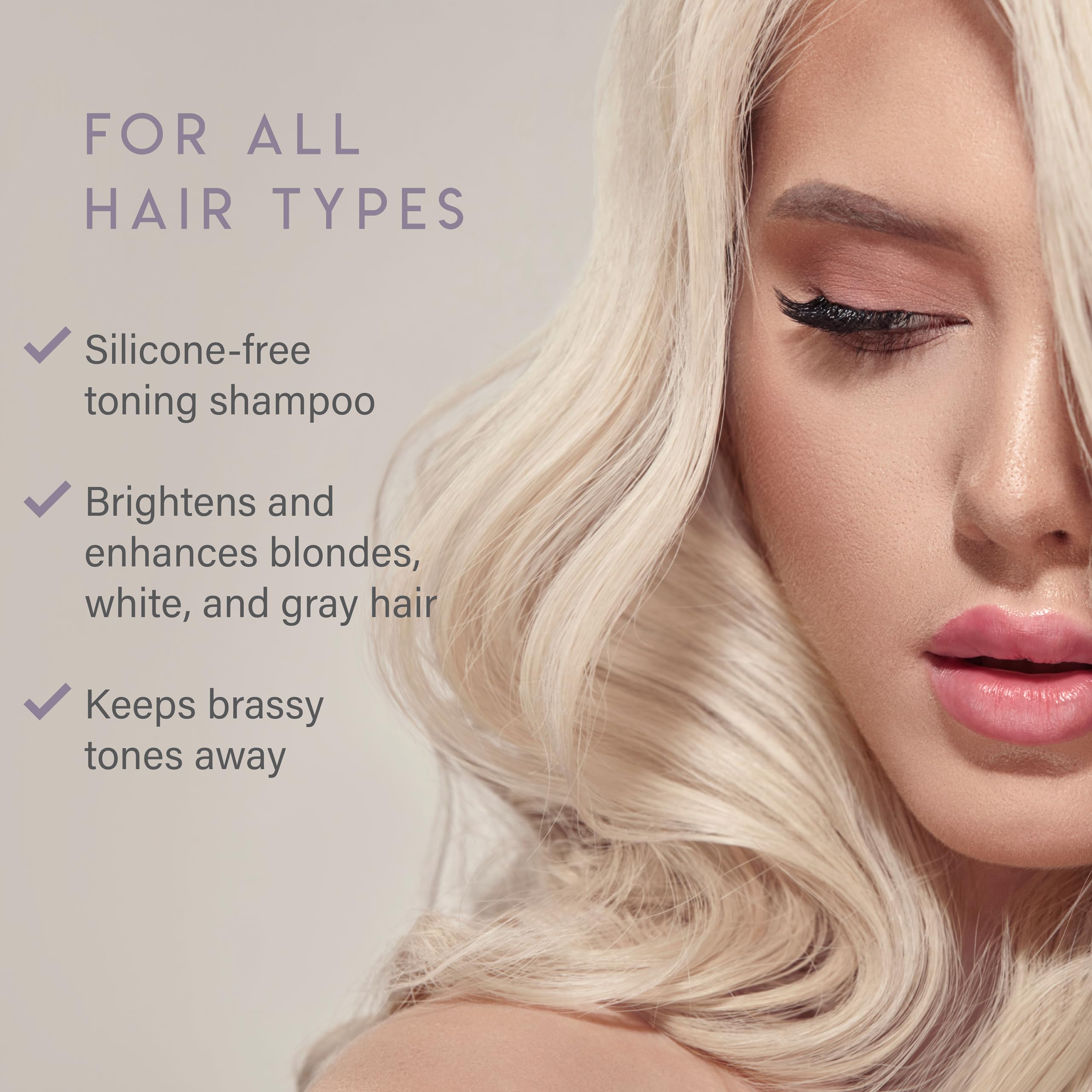 ALURAM Coconut Water Purple Shampoo being poured demonstrates nourishing lather for color-treated hair.