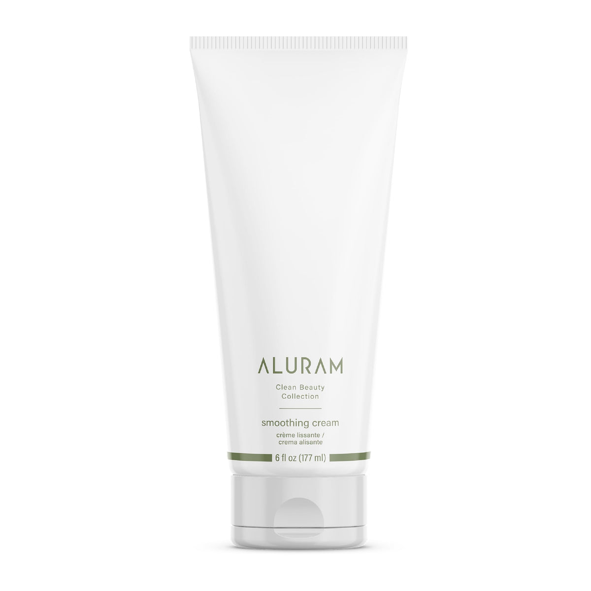 ALURAM Coconut Water Smoothing Cream bottle closeup showcases frizz control and lightweight smoothing.