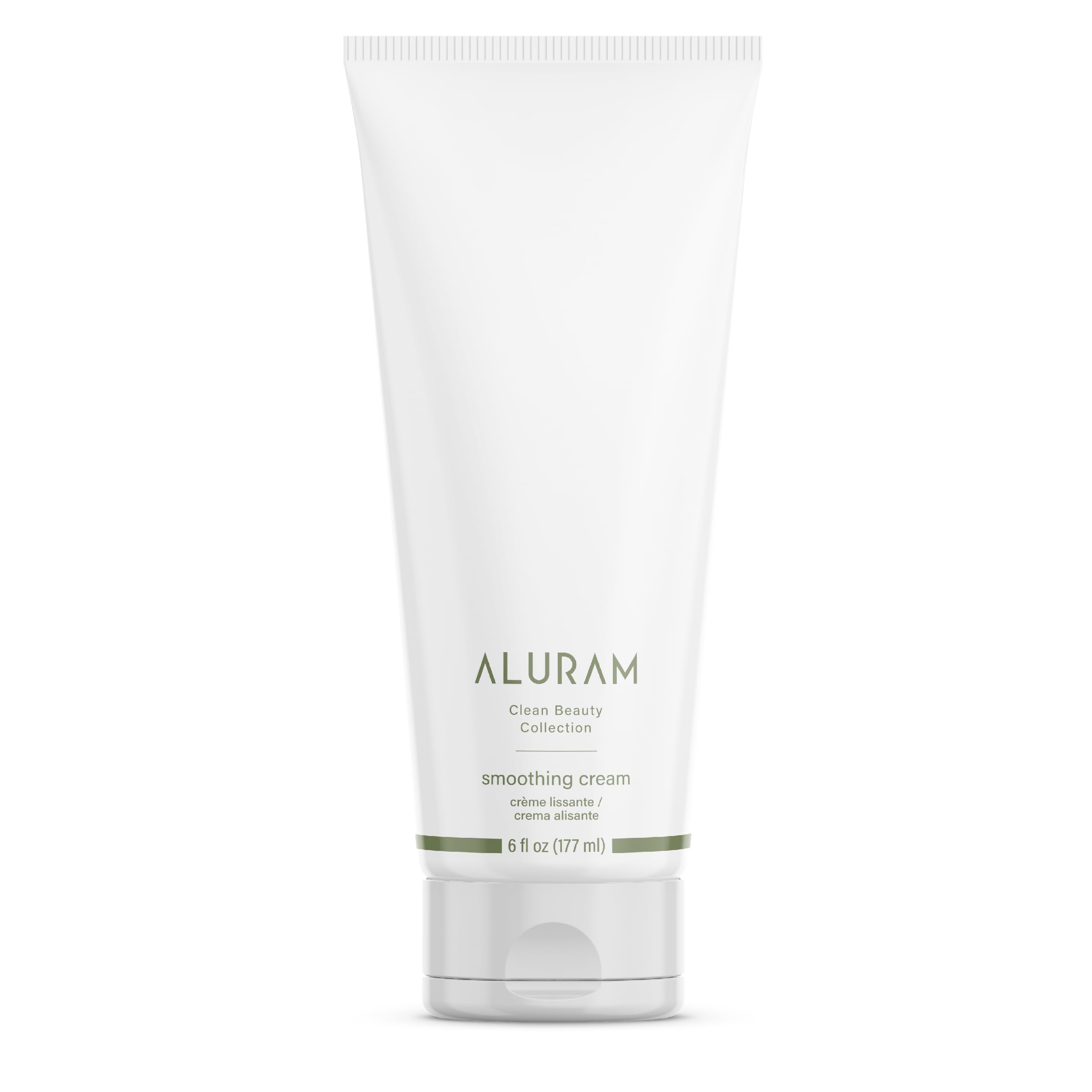 ALURAM Coconut Water Smoothing Cream frizz-control result on hair, highlighting shine and manageability.