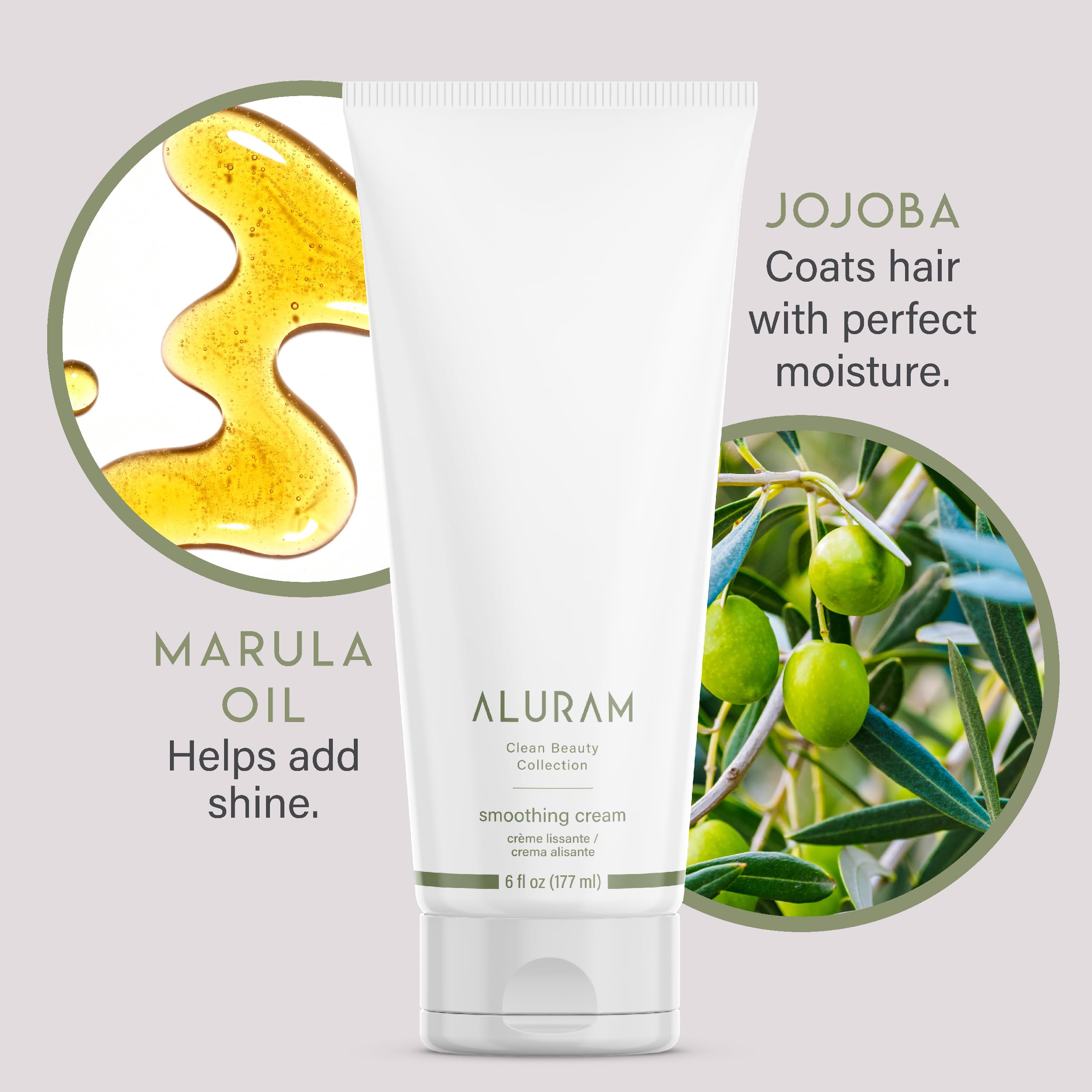 ALURAM Coconut Water Smoothing Cream nourishes with coconut water and vitamins for healthy-feeling hair.