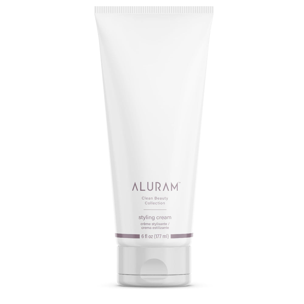 ALURAM Coconut Water Styling Cream application on palm shows lightweight, buildable hold.