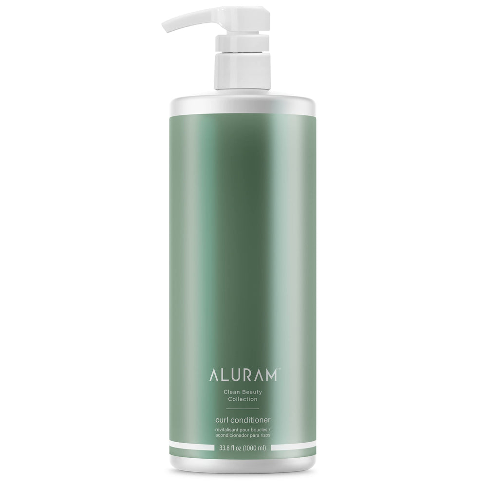 ALURAM Curl Conditioner coconut-water-hydration bottle promotes defined curls.