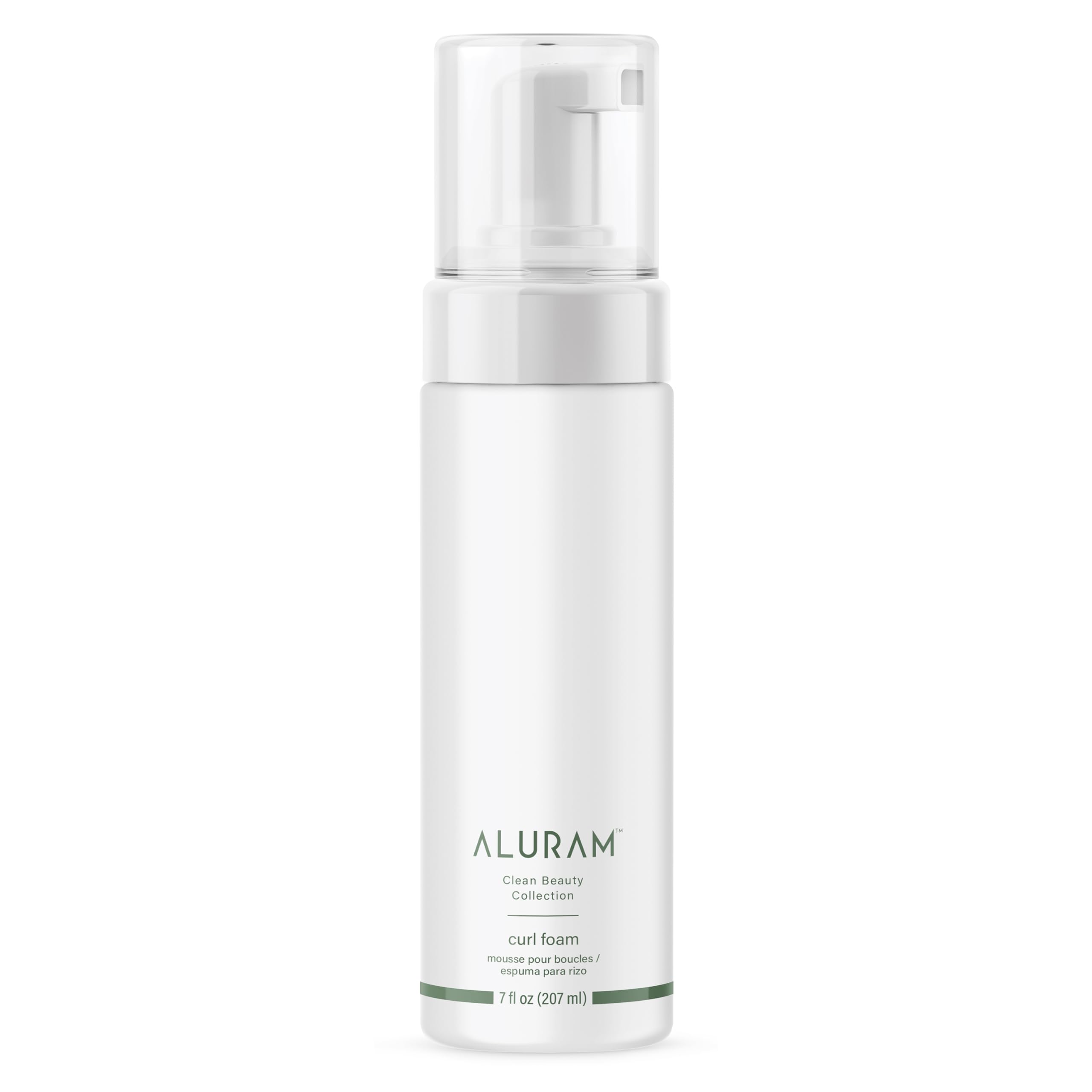 ALURAM Curl Foam bottle shows lightweight hydration for defined curls
