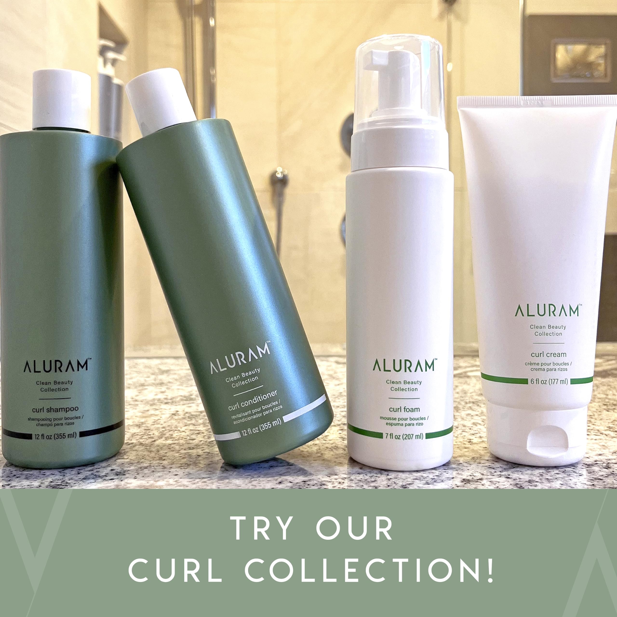ALURAM Curl Foam close-up of creamy texture and lightweight formula