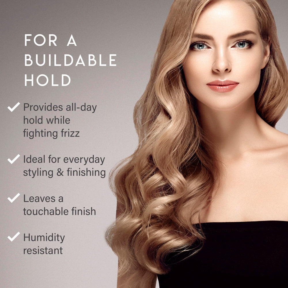 ALURAM Finishing Spray soft hold demonstrates customizable levels from light to firm
