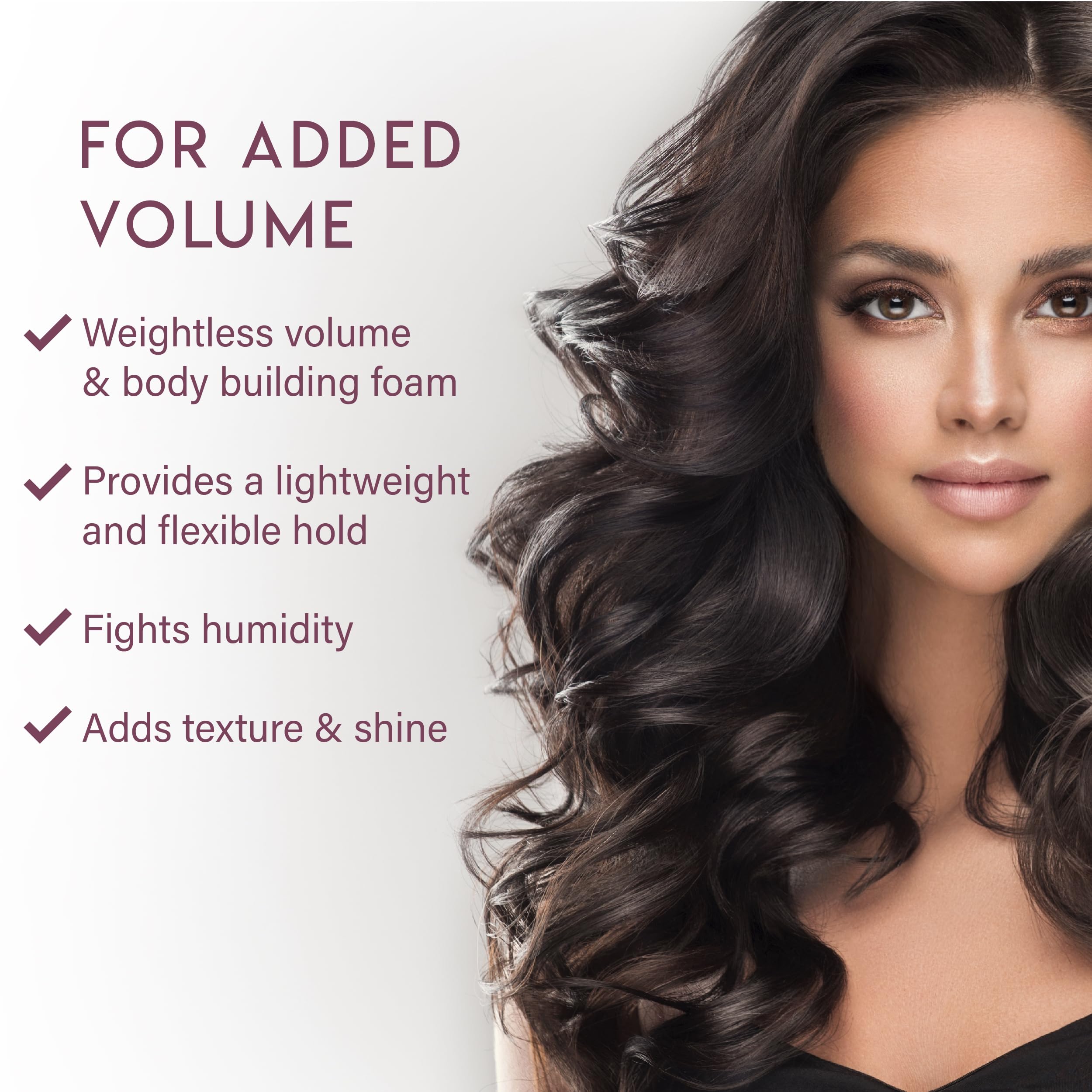 ALURAM Coconut Water Volumizing Foam hand-dispense demonstrates easy application and quick styling prep.