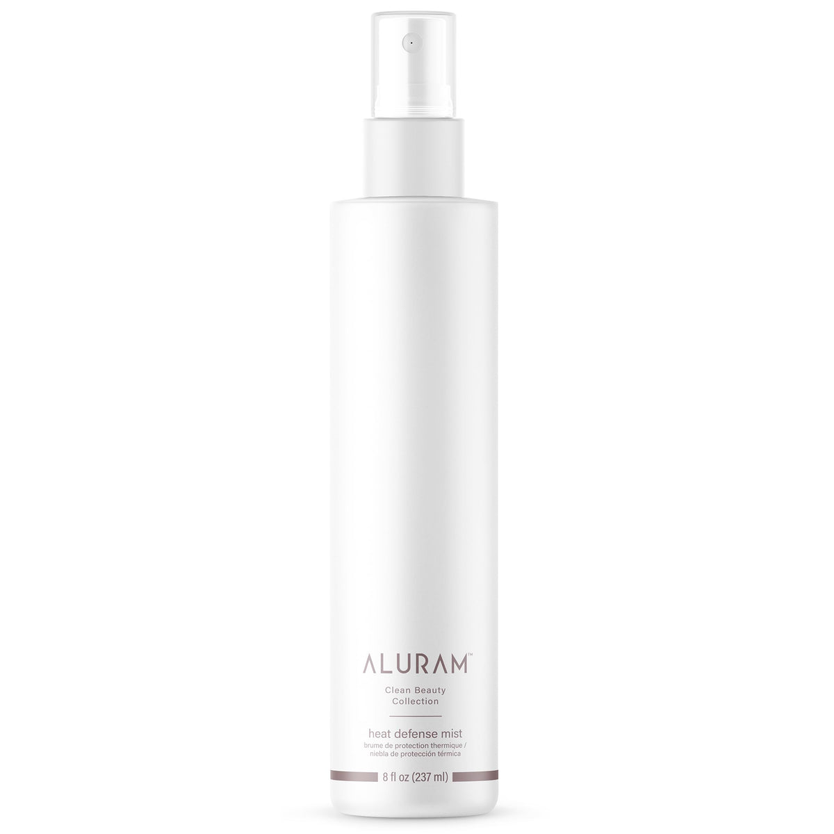 ALURAM Heat Defense Mist bottle front—delivers lightweight protection for all hair types.