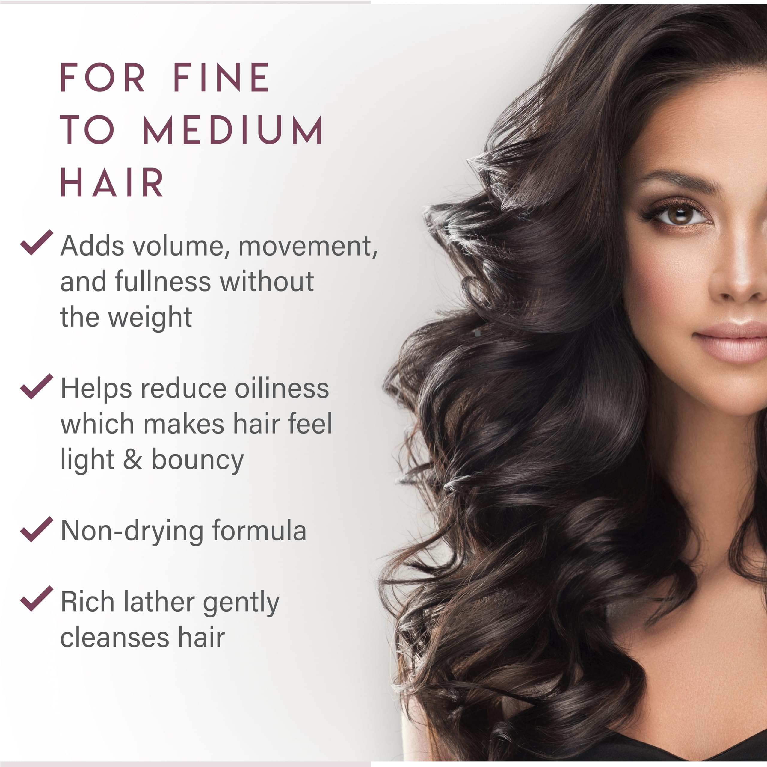 ALURAM Volumizing Shampoo bottle shows rose extract for strengthened strands