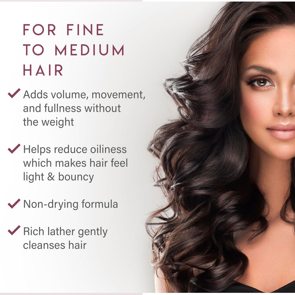 ALURAM Volumizing Shampoo bottle shows rose extract for strengthened strands