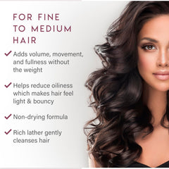 ALURAM Volumizing Shampoo bottle shows rose extract for strengthened strands
