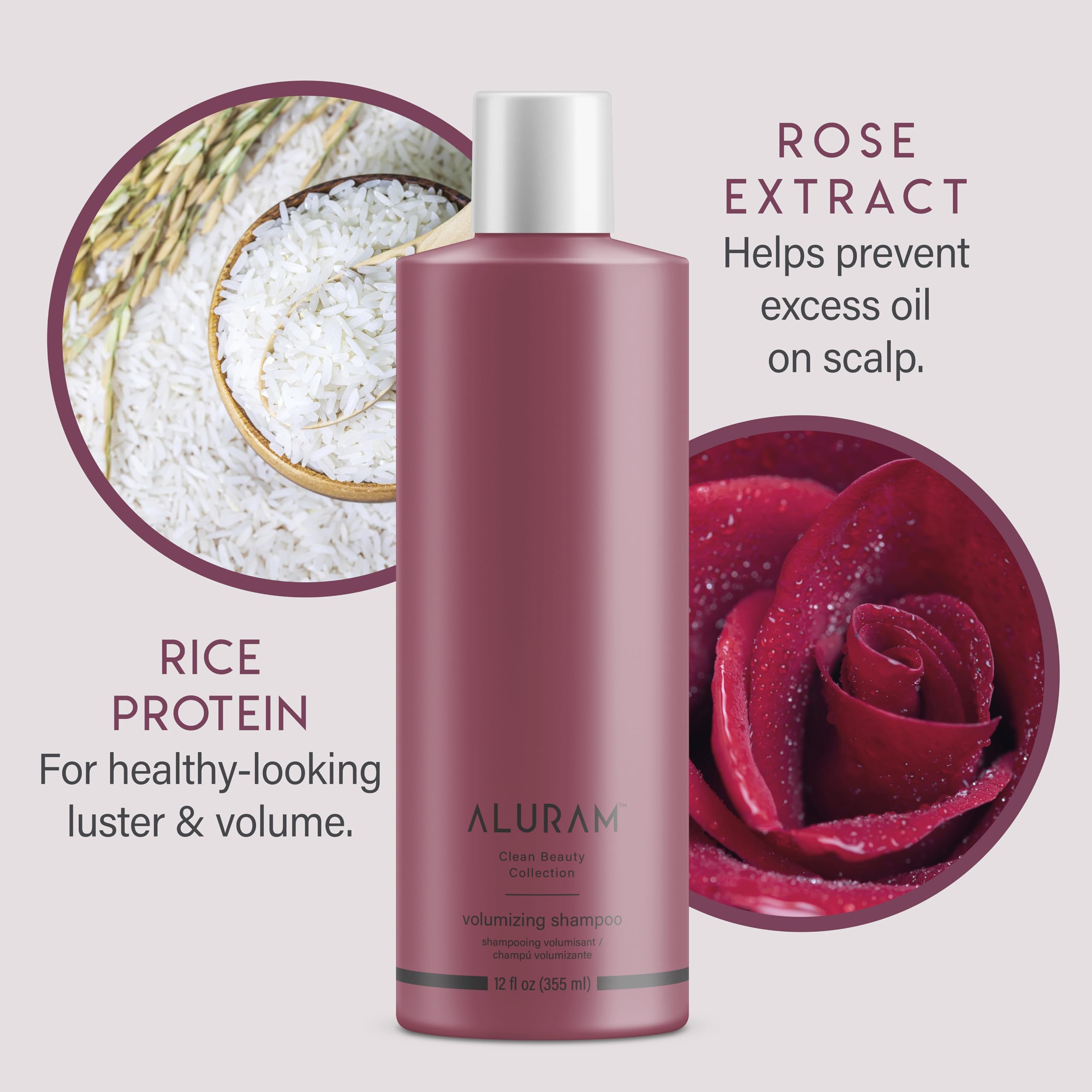 ALURAM Volumizing Shampoo rich lather demonstrates clean full-bodied movement