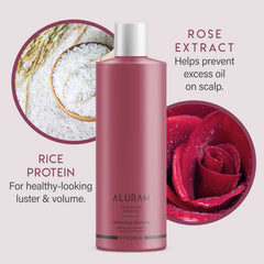 ALURAM Volumizing Shampoo rich lather demonstrates clean full-bodied movement