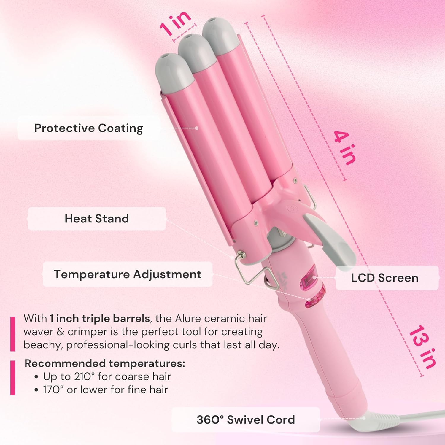 Alure insulated barrel tips protect fingers during heat styling