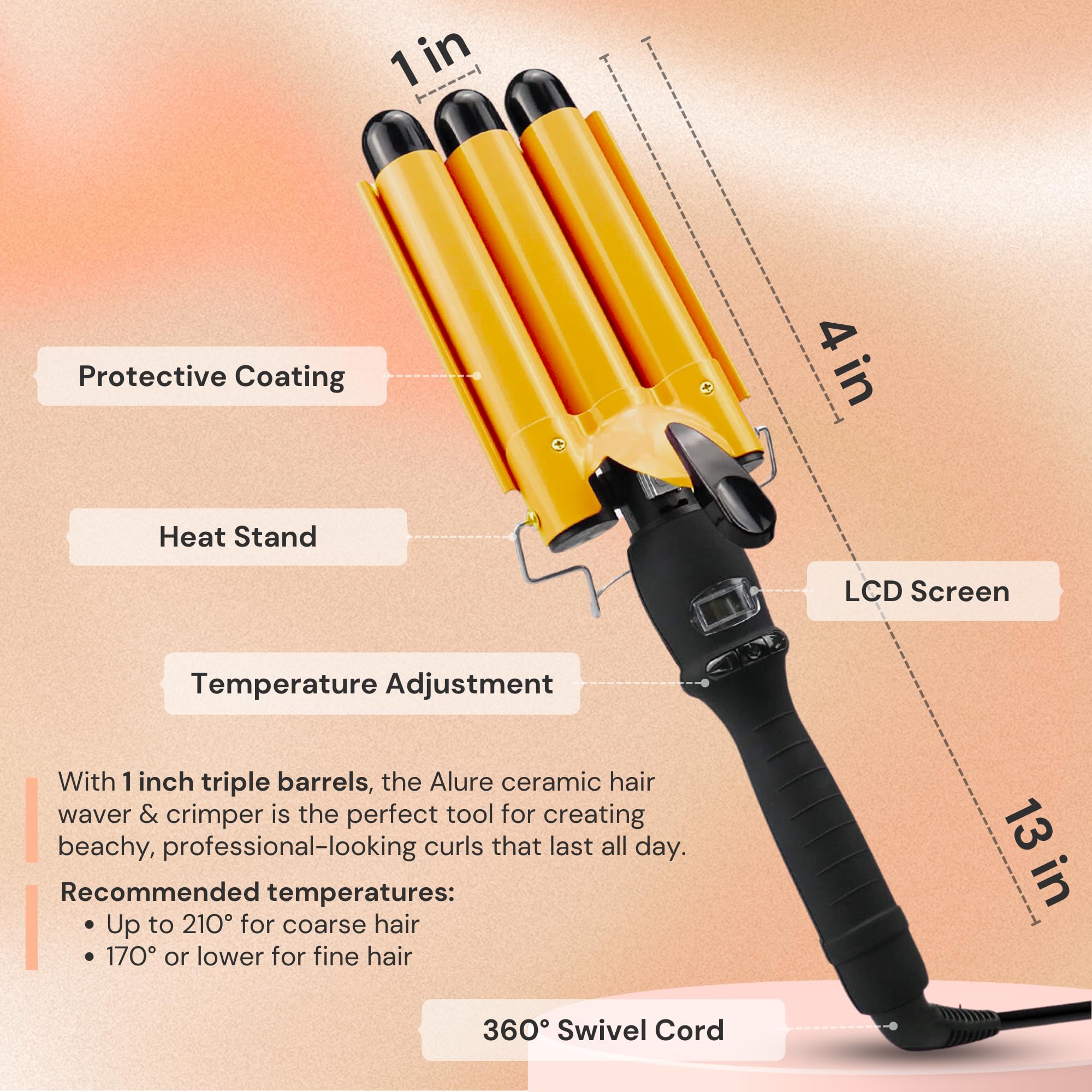 Alure dual voltage iron travels worldwide with reliable power.
