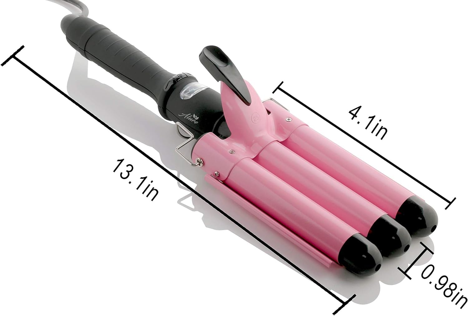 Alure 3-barrel curling wand rotating cord for easy maneuverability