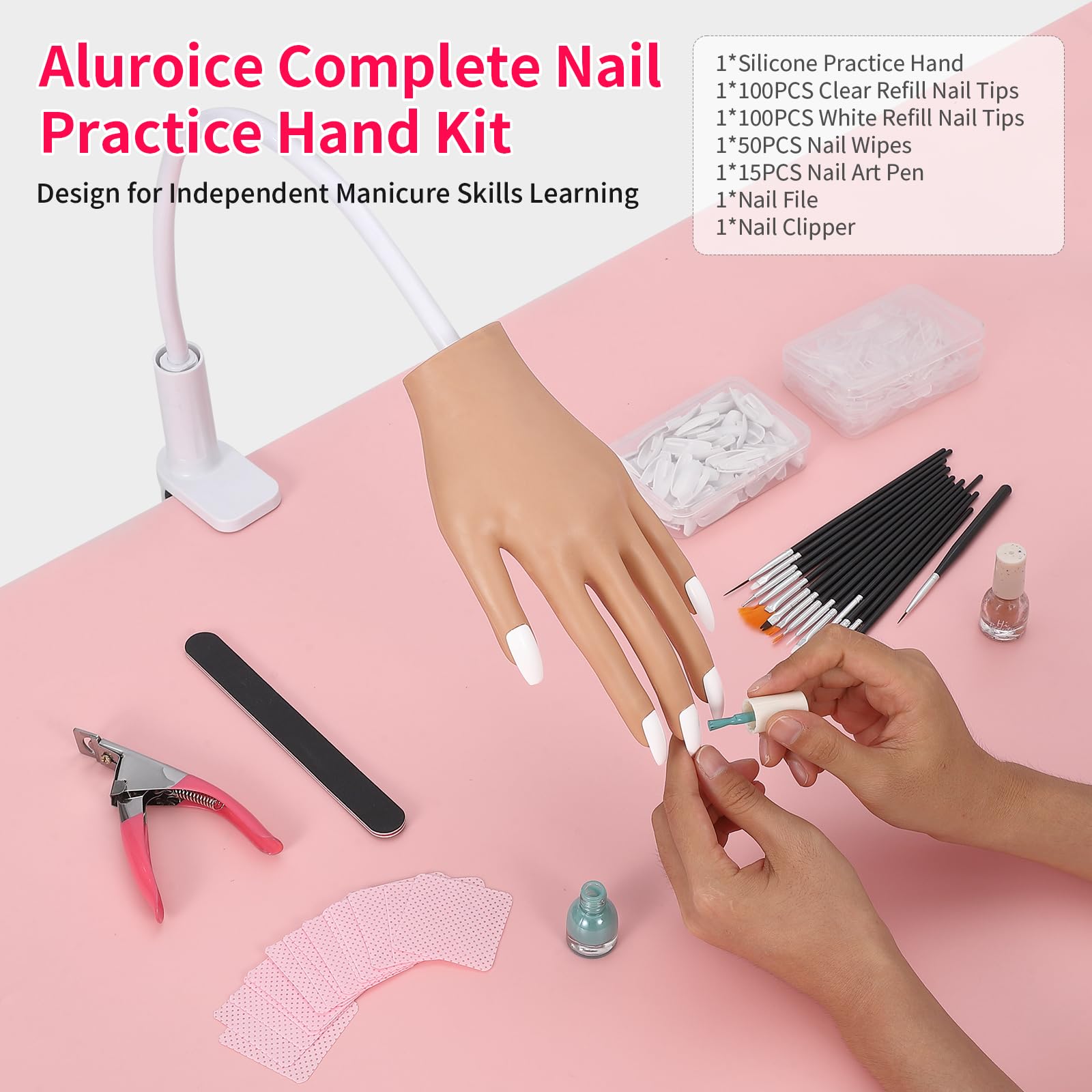 ALUROICE practice hand aluminum bones fingers allow durable bending during training