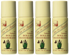 Alvera all natural roll-on deodorant Aloe & Almonds bottle promotes long-lasting freshness.