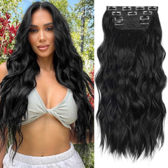 ALXNAN clip-in four-piece wefts shows customizable volume options