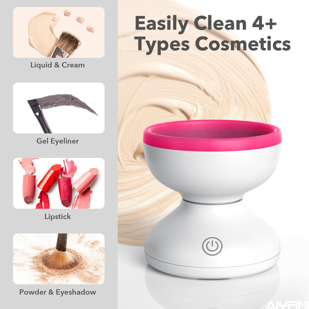 Alyfini brush cleaner solution in use shows ready-to-use cleansing setup