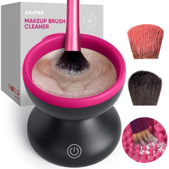 Alyfini electric makeup brush cleaner front view, compact design for quick, effortless cleaning.