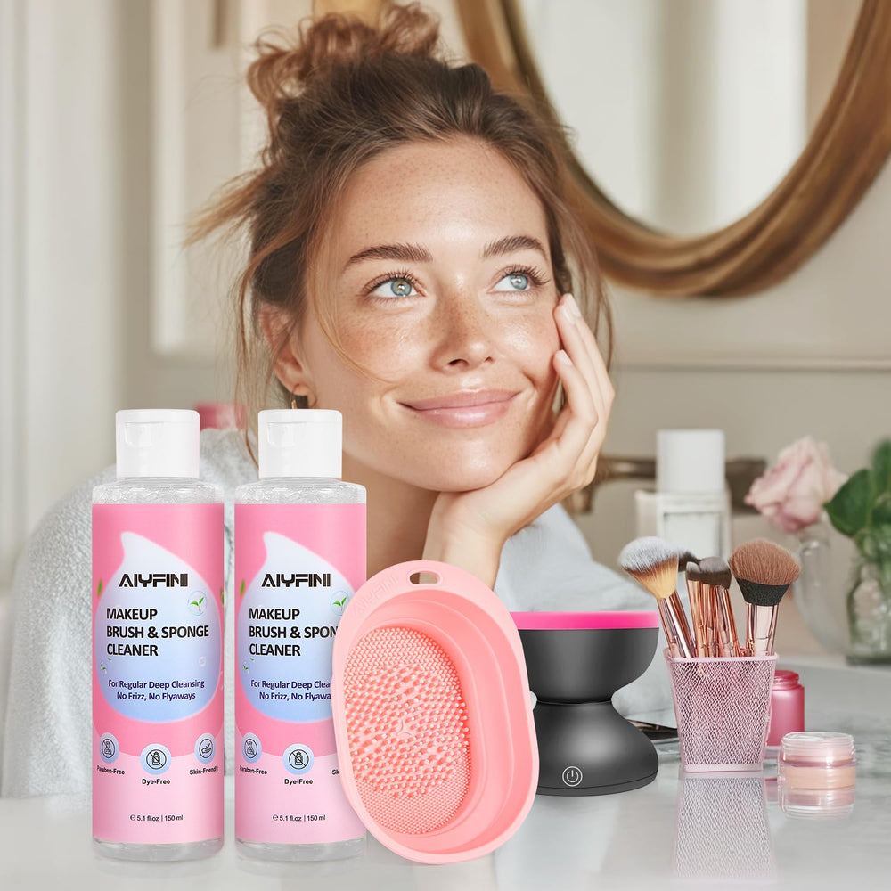 Alyfini waterproof makeup cleaner dissolving residue from long wear products.