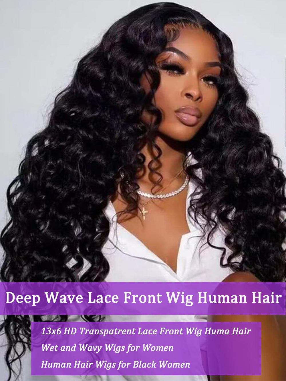 ALYOGA Deep Wave Wig 13x6 density 180 for fuller volume and lush curls.