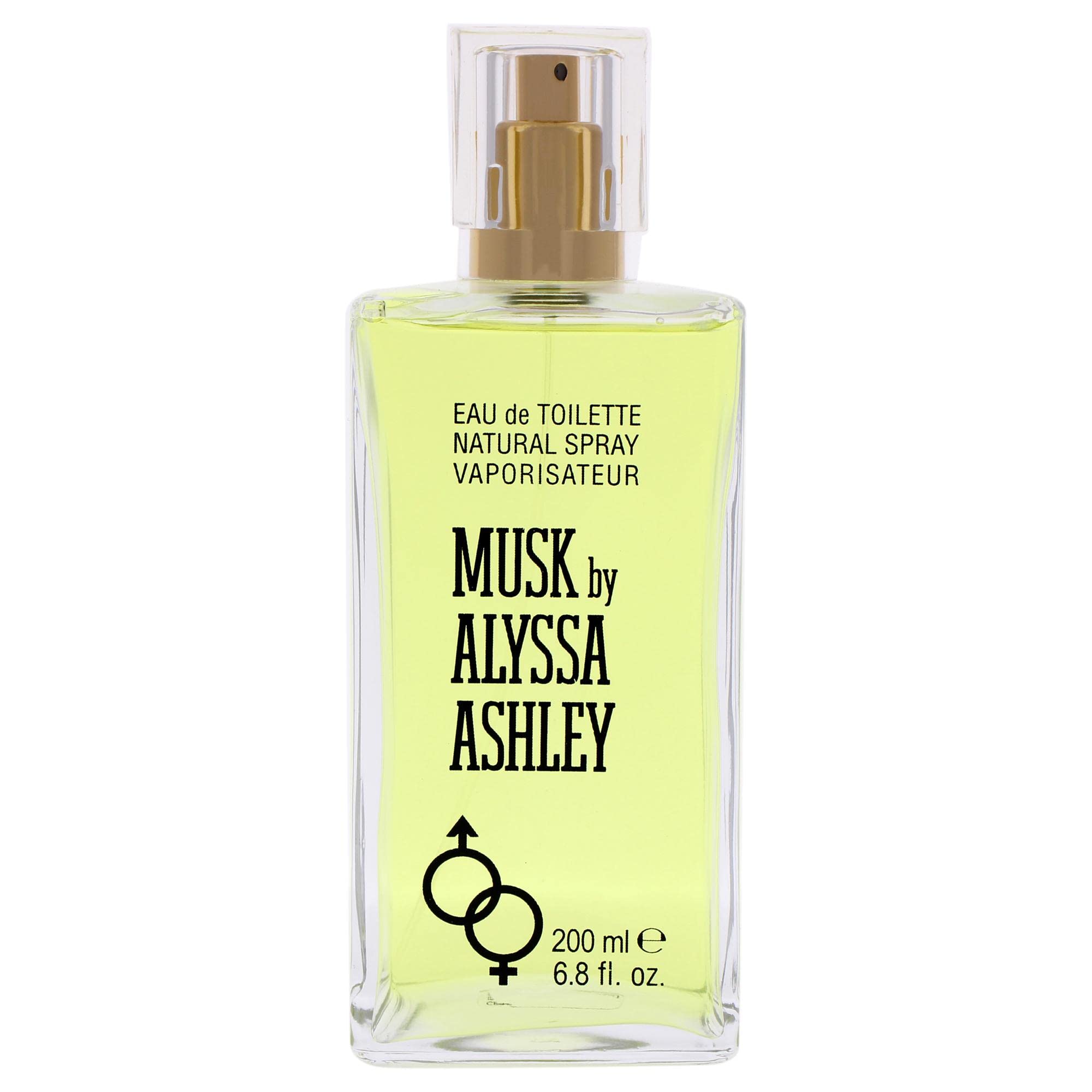 Alyssa Ashley Musk bottle pour showing instant diffusion for lasting freshness.