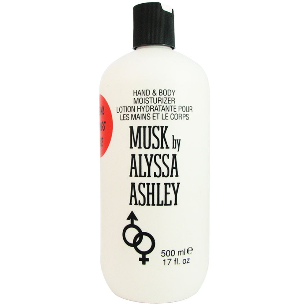 Alyssa Ashley Musk lotion applied to palm for quick hydrating touch