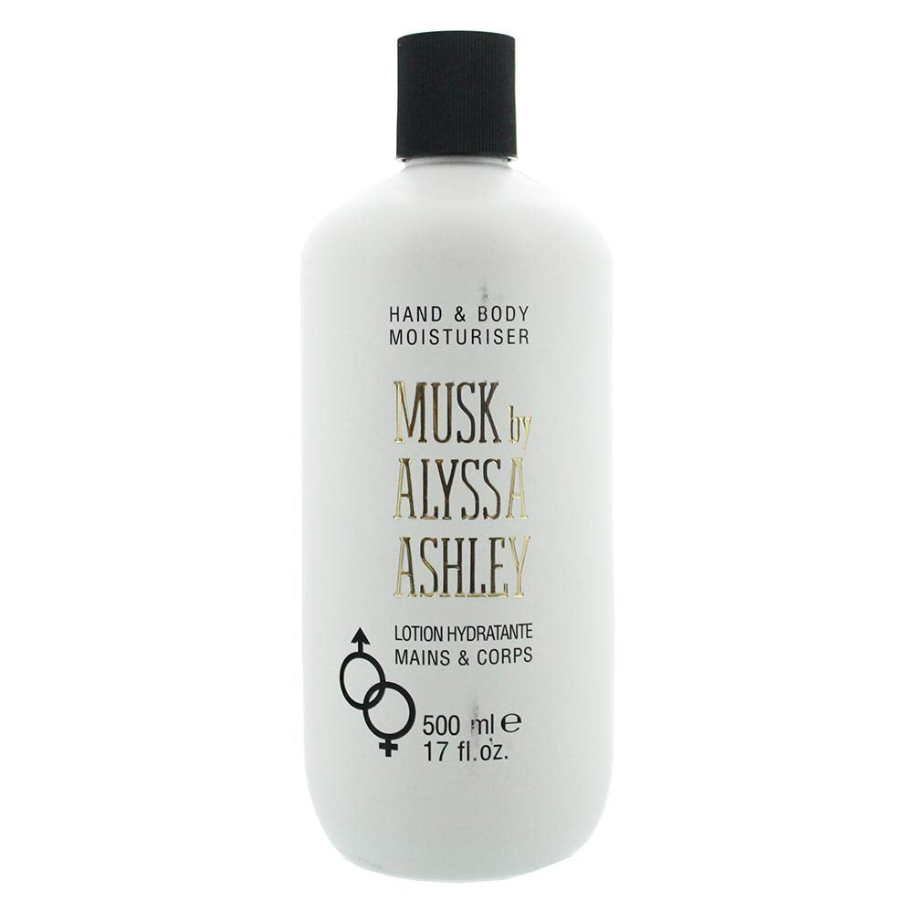 Alyssa Ashley Musk Hand Body Lotion jar on table showcases convenient daily hydration