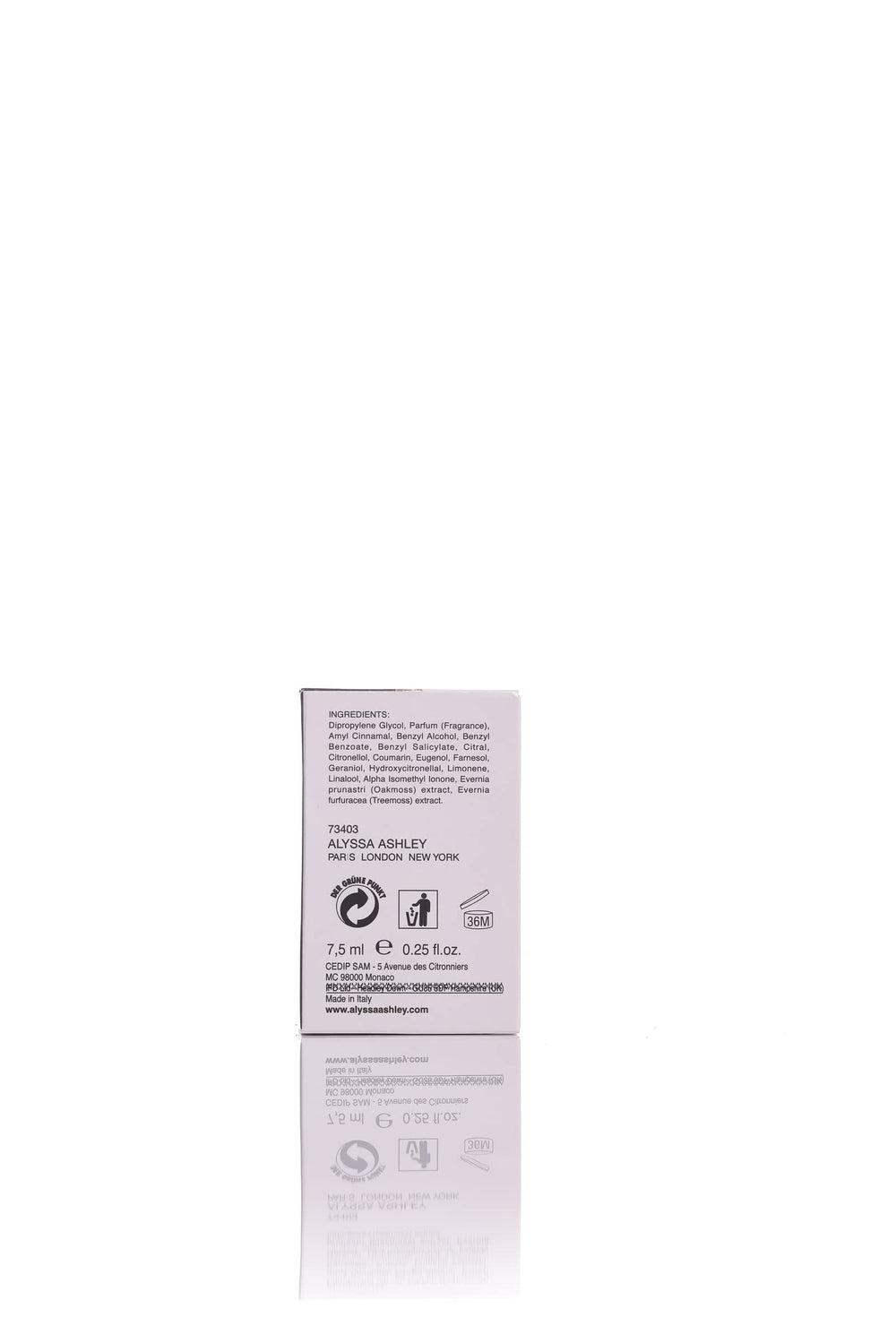 Alyssa Ashley Musk perfume oil ingredients note — greens and musk hints for versatile use.